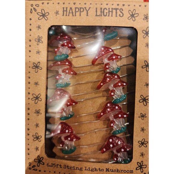 20 Mini LED Mushroom String Lights 6.25ft By Natural Life - Picture 1 of 5